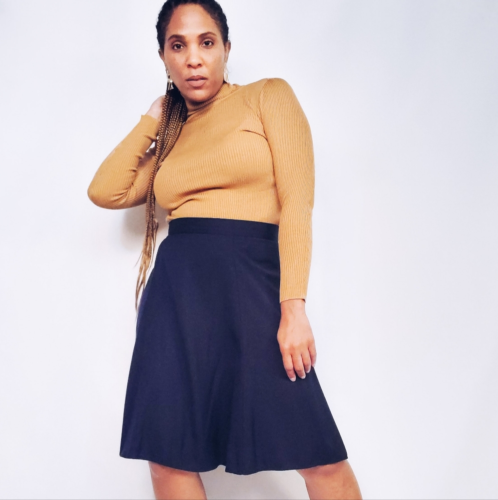Navy A-Line Skirt